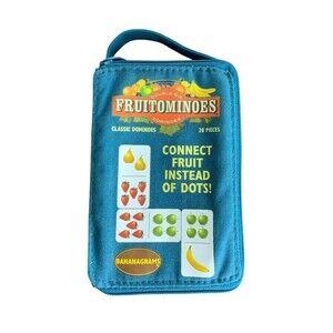 Fruitominoes Bananagrams Game Fruit Complete Set of 28 Zippered Storage Pouch